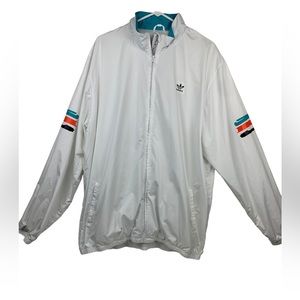 Adidas Men's "Rider Approved" White Full Zip Windbreaker Jacket Size XL